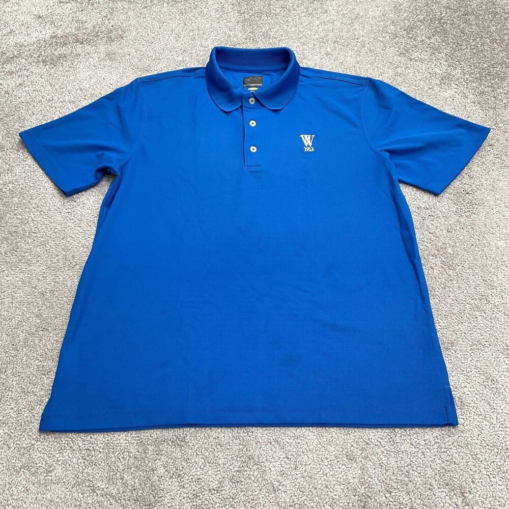 Greg Norman Play Dry Active Golf Polo Shirt Mens Medium Blue Short Sleeve Fish
